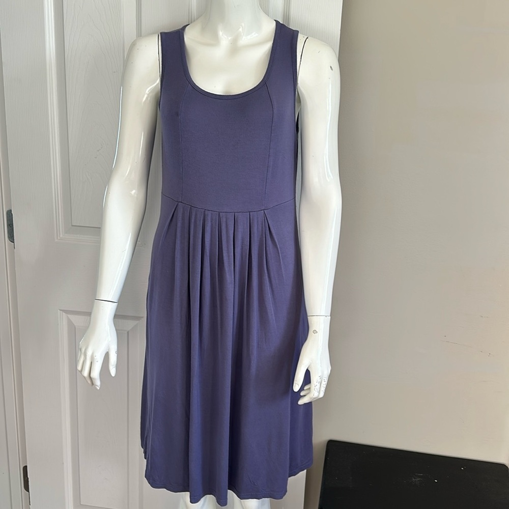 Periwinkle blue midi comfy  dress with pockets  
Size large